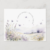 Carte D'accompagnement Détails du Mariage de champ de papillon Lilac Fleu (Dos)