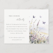 Carte D'accompagnement Détails du Mariage de champ de papillon Lilac Fleu (Devant)