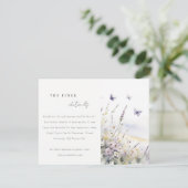 Carte D'accompagnement Détails du Mariage de champ de papillon Lilac Fleu (Debout devant)