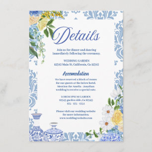 Carte D'accompagnement Détails du mariage de citron méditerranéen d'été