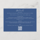 Carte D'accompagnement Détails du Mariage de code QR bleu (Devant)