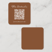 Carte D'accompagnement Détails du Mariage de code QR Brown moderne Insére (Devant / Derrière)