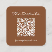 Détails du Mariage de code QR Brown moderne Insére