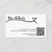 Carte D'accompagnement Détails du Mariage de code QR de coeur simple (Devant)