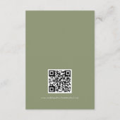 Carte D'accompagnement Détails du Mariage de code QR de feuille minimale  (Dos)