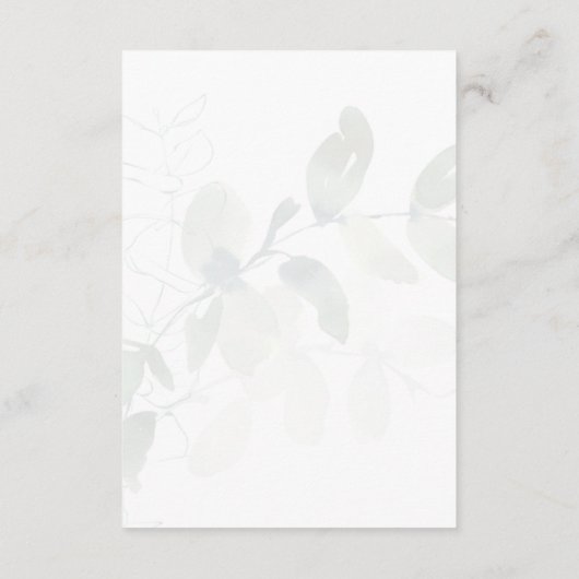 Carte D'accompagnement Détails du Mariage de code QR de l'Eucalyptus muet (Dos)