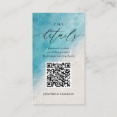 Carte D'accompagnement Détails du Mariage de code QR de plage (Devant)