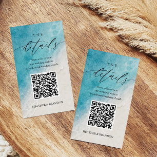 Carte D'accompagnement Détails du Mariage de code QR de plage