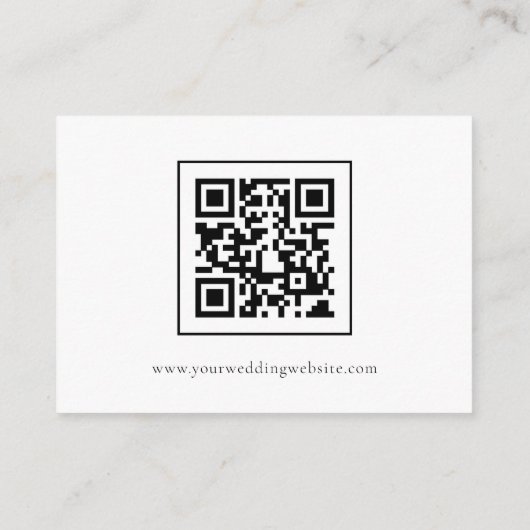 Carte D'accompagnement Détails du Mariage de code QR de script moderne (Dos)