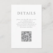 Carte D'accompagnement Détails du Mariage de code QR de texte gris minima (Devant)