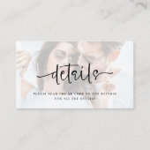 Carte D'accompagnement Détails du Mariage de code QR du script de superpo (Devant)