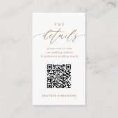 Carte D'accompagnement Détails du Mariage de code QR Gold (Devant)