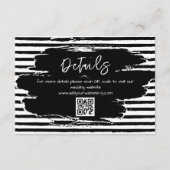 Carte D'accompagnement Détails du Mariage de code QR noir blanc (Devant)