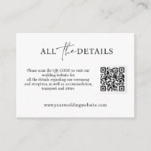 Carte D'accompagnement Détails du Mariage de code QR simple de script con (Devant)