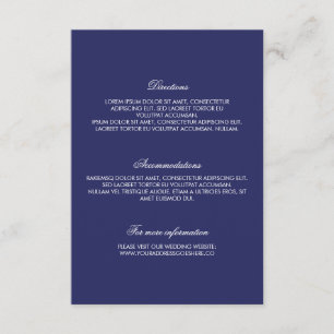 Carte D'accompagnement Détails du Mariage de Confetti Gold de la Marine