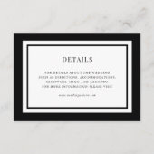 Carte D'accompagnement Détails du Mariage de couleur de bordure modifiabl (Devant)