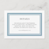 Carte D'accompagnement Détails du Mariage de couleur de bordure modifiabl (Devant)