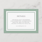Carte D'accompagnement Détails du Mariage de couleur de bordure modifiabl (Devant)
