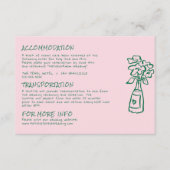 Carte D'accompagnement Détails du Mariage de couleur rose écrite à la mai (Devant)