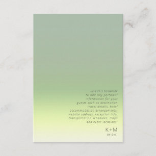 Carte D'accompagnement Détails du Mariage de dégradé d'humeur Spring Mead