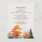 Carte D'accompagnement Détails du Mariage de Fall Lake Boîtier aquarelle (Devant)