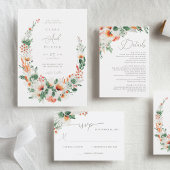 Carte D'accompagnement Détails du Mariage de Fleur sauvage orange clair e
