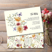 Carte D'accompagnement Détails du Mariage de Fleur sauvage Rustic Boho