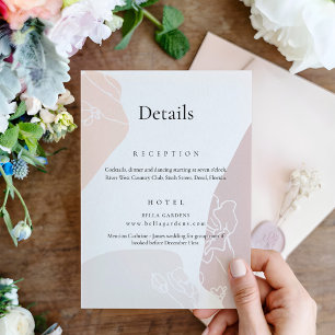 Carte D'accompagnement Détails du Mariage de fleurs Abstrait