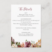 Carte D'accompagnement Détails du Mariage de fleurs d'automne (Devant)