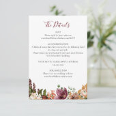 Carte D'accompagnement Détails du Mariage de fleurs d'automne (Debout devant)