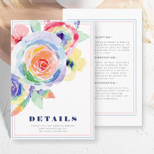 Carte D'accompagnement Détails du Mariage de Fleurs Gras Colorées LGBTQ