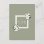 Carte D'accompagnement Détails du Mariage de fleurs vert et blanc Sage (Dos)