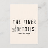 Carte D'accompagnement Détails du Mariage de la béquille dessinée à main (Dos)