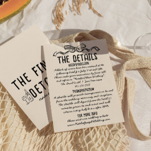 Carte D'accompagnement Détails du Mariage de la béquille dessinée à main 