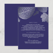 Carte D'accompagnement Détails du Mariage de la marine Feuille d'argent - (Devant / Derrière)