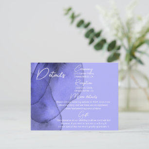 Carte D'accompagnement Détails du mariage de lavande violet bleu