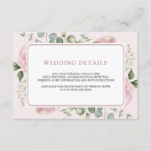 Carte D'accompagnement Détails du Mariage de l'Eucalyptus rose pâle (Devant)
