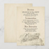 Carte D'accompagnement Détails du Mariage de livre Old Story - Informatio (Devant / Derrière)