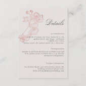 Carte D'accompagnement Détails du Mariage de l'orchidée Rose officiel Car (Devant)