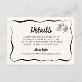 Carte D'accompagnement Détails du Mariage de main de moderne et capricieu (Devant)