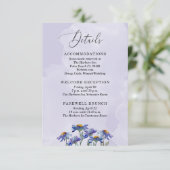 Carte D'accompagnement Détails du Mariage de marguerites violettes de lav (Debout devant)