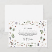 Carte D'accompagnement Détails du Mariage de Noël d'hiver (Devant / Derrière)