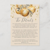 Carte D'accompagnement Détails du Mariage de Noël en beige or (Devant)