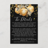 Carte D'accompagnement Détails du Mariage de Noël Noir Or (Devant)