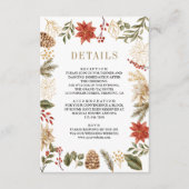 Carte D'accompagnement Détails du Mariage de Noël Rouge or (Devant)