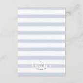 Carte D'accompagnement Détails du Mariage de noeud bleu et blanc (Dos)