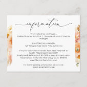 Carte D'accompagnement Détails du Mariage de pêche élégant, informations  (Devant)