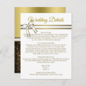 Carte D'accompagnement Détails du Mariage de ruban blanc et or (Devant / Derrière)