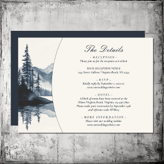 Carte D'accompagnement Détails du Mariage de Rustic Mountain Lake