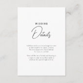 Carte D'accompagnement Détails du Mariage de Scénario Simple (Devant)